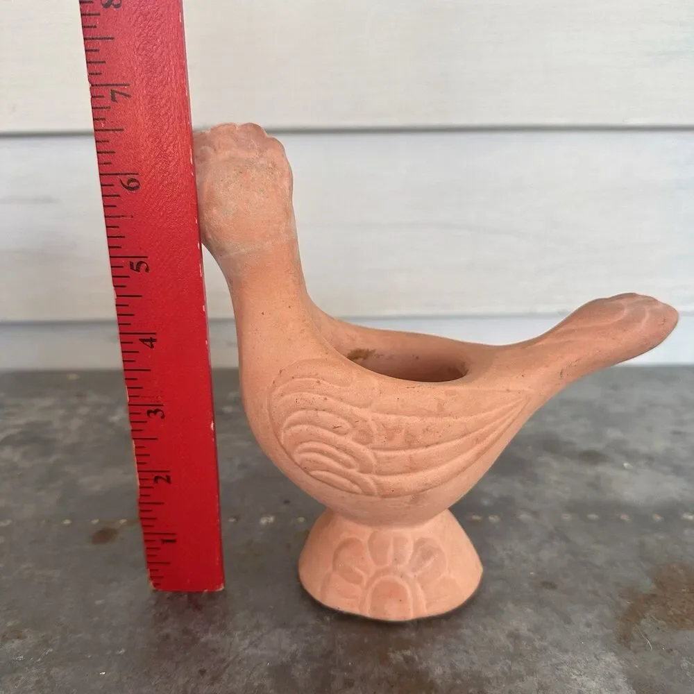 Vintage Terracotta Planter Hen Chicken Pottery Candle Holder Avon 6.5”